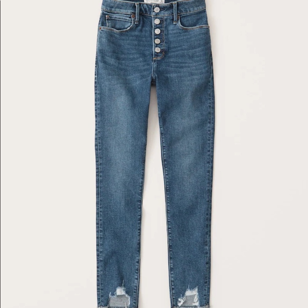 Ripped High Rise Super Skinny Ankle Jeans